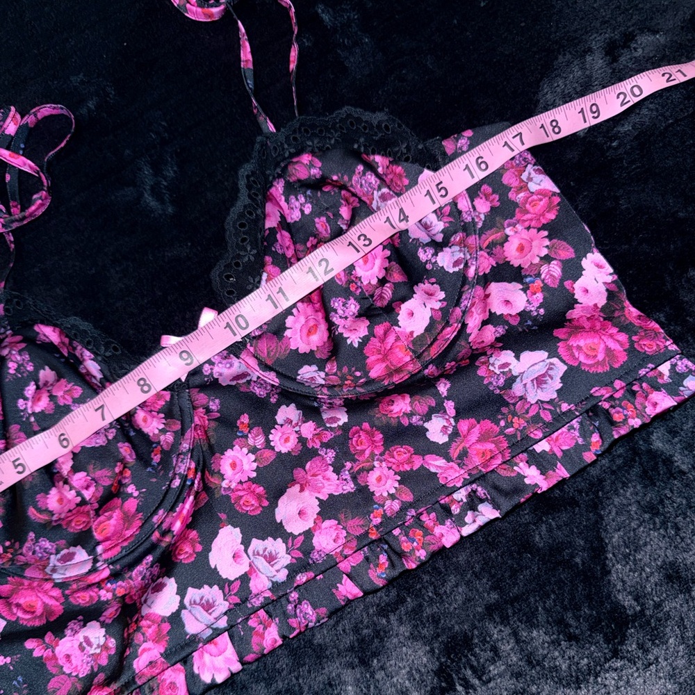 NWT For Love & Lemons Farrah Floral Satin Bustier Size XL - Picture 10 of 15